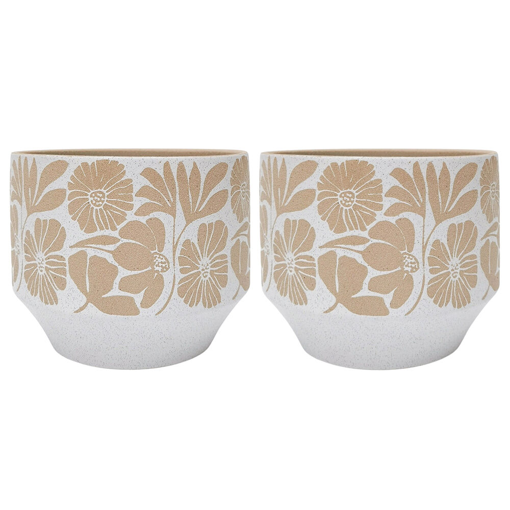 Urban Matisse Stoneware Planter Plant Pot 13x17cm White (2 Pack)