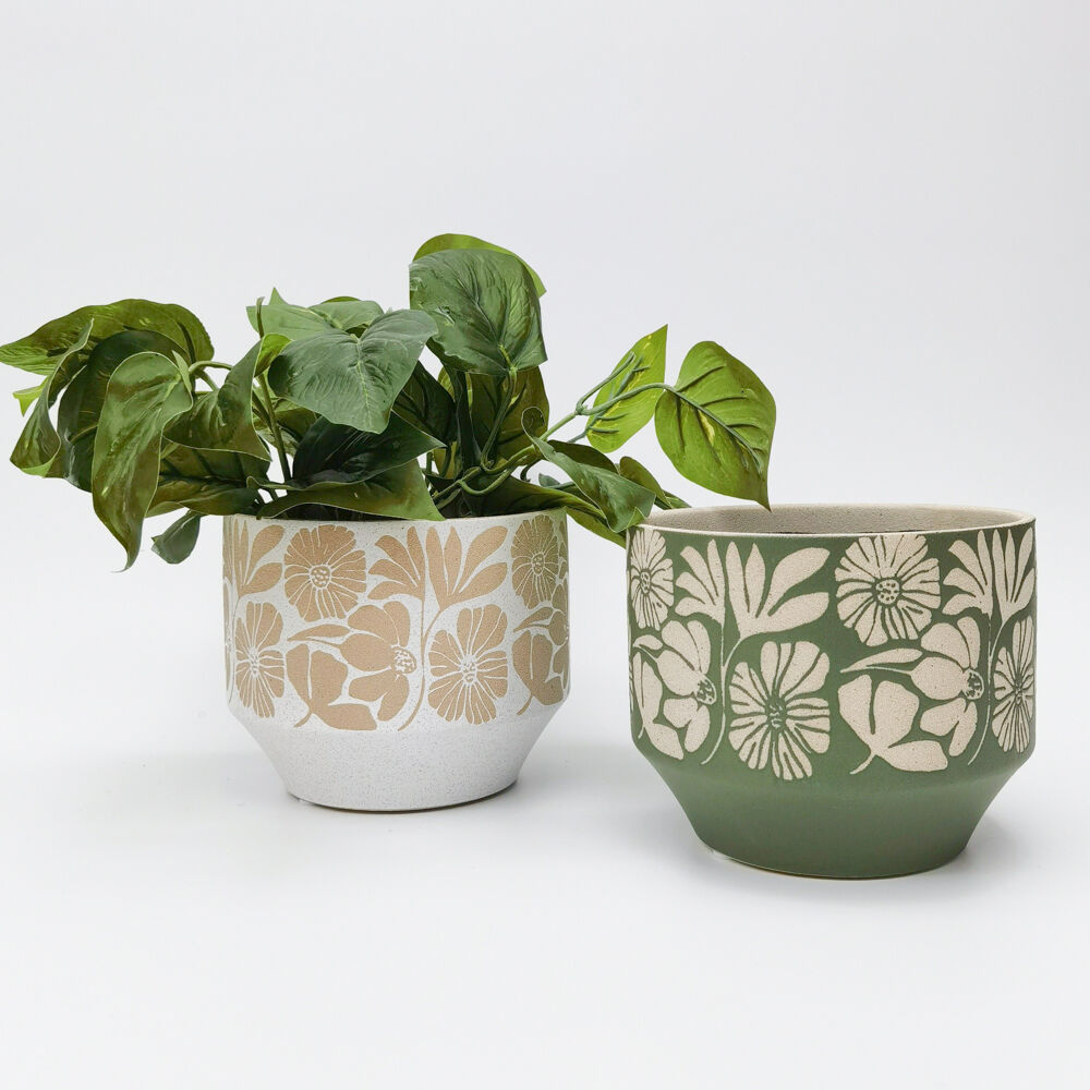 Urban Matisse Stoneware Planter Plant Pot 13x17cm White (2 Pack) — image 4