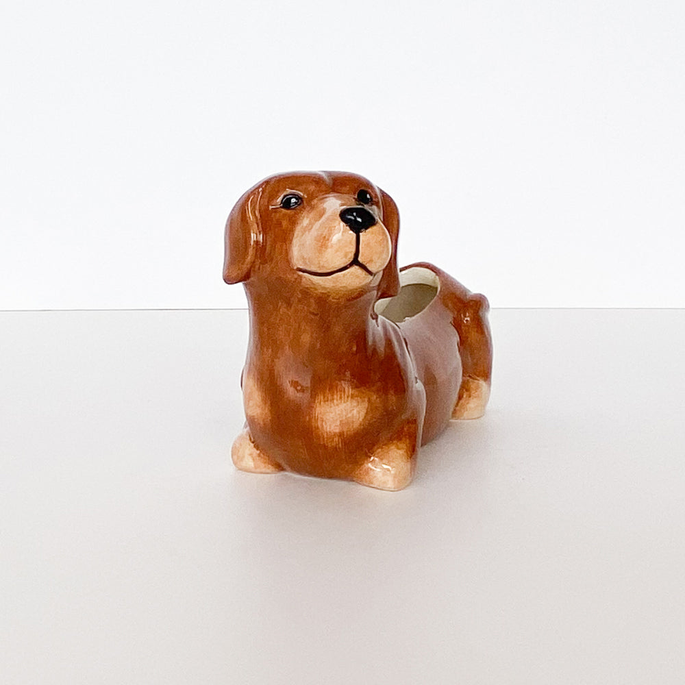 Urban Products Cute Dachshund Themed Planter Box Home Garden Decor Brown 20cm — image 3