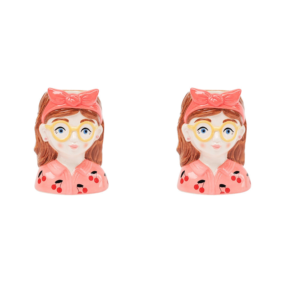 Urban Products Tropicana Girl Themed Decorative Home Decor Vase Pink 10cm (2 Pack)