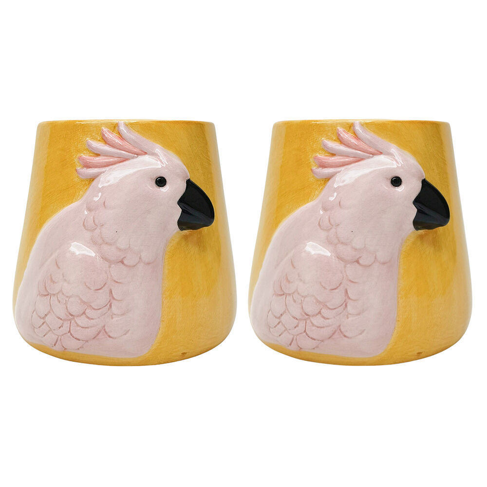Urban Galah Ceramic Planter Flower/Plant Pot Home Garden Decor 15cm Pink (2 Pack)