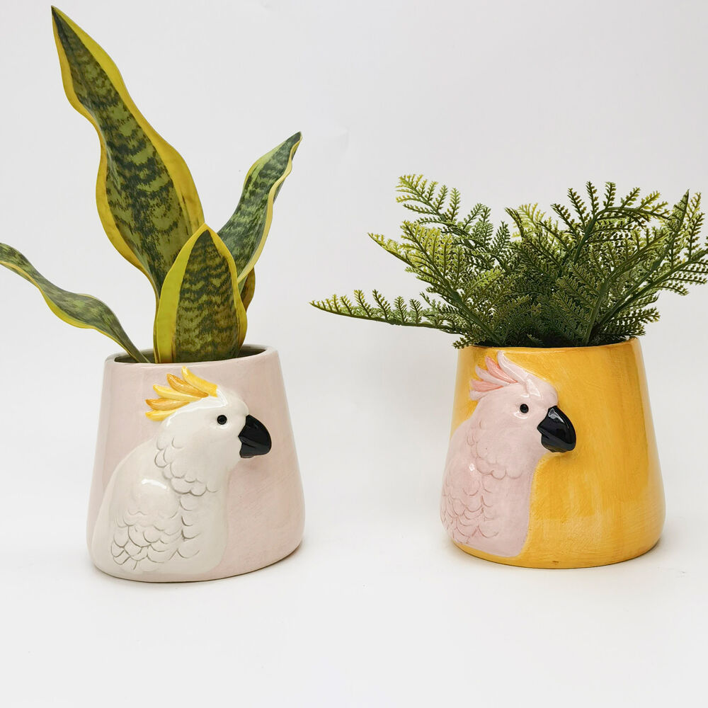 Urban Galah Ceramic Planter Flower/Plant Pot Home Garden Decor 15cm Pink (2 Pack) — image 4