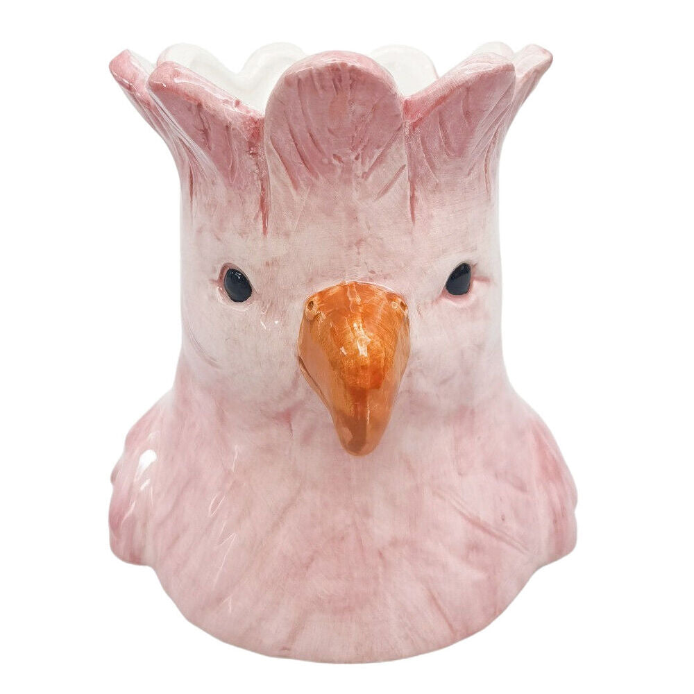 Urban 14x13cm Pink Ceramic Perdy Parrot Outdoor Garden Planter Pot