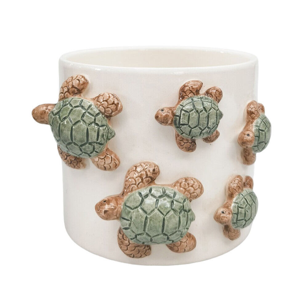 Urban Ceramic Family of Turtle Outdoor Planter Pot 11x15cm Green (2 Pack) — image 2