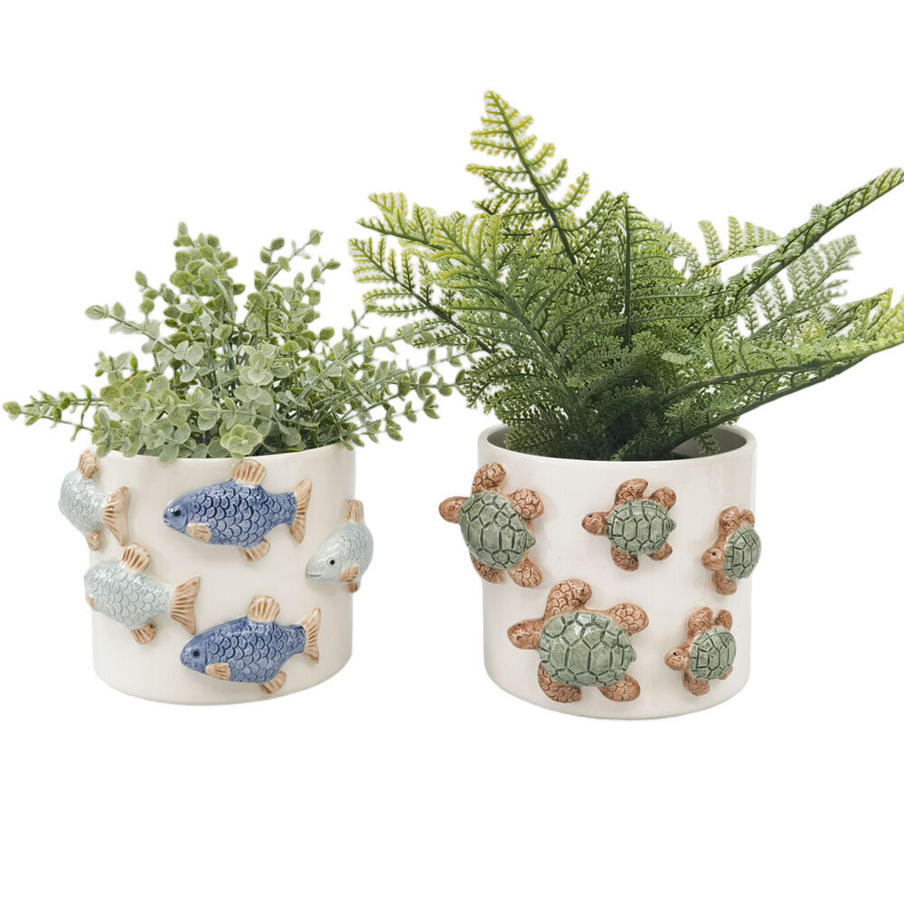 Urban Ceramic Family of Turtle Outdoor Planter Pot 11x15cm Green (2 Pack) — image 3