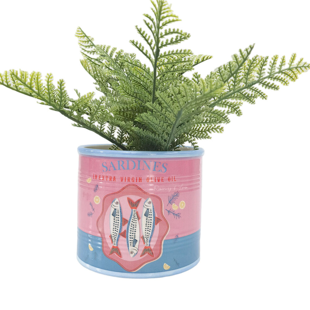 Urban 12x14cm Pink Ceramic Sardines Can Outdoor Garden Planter Pot — image 2