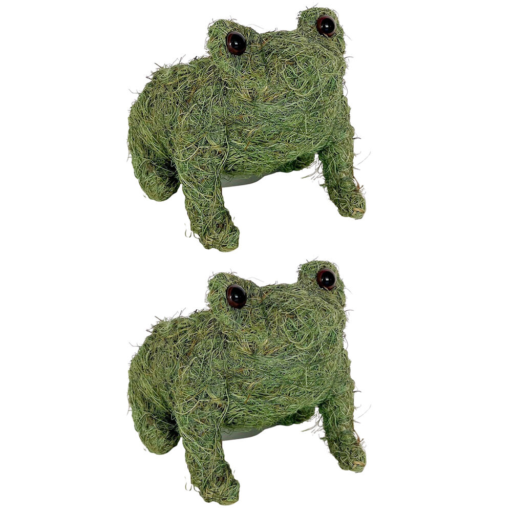 Urban Husk Frog Coconut Fibre Planter Pot 20x15cm Green (2 Pack)