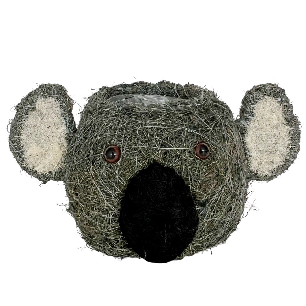 Urban Husk Koala Coconut Fibre Plant/Flower Pot Home Garden Decor 27x16cm Grey
