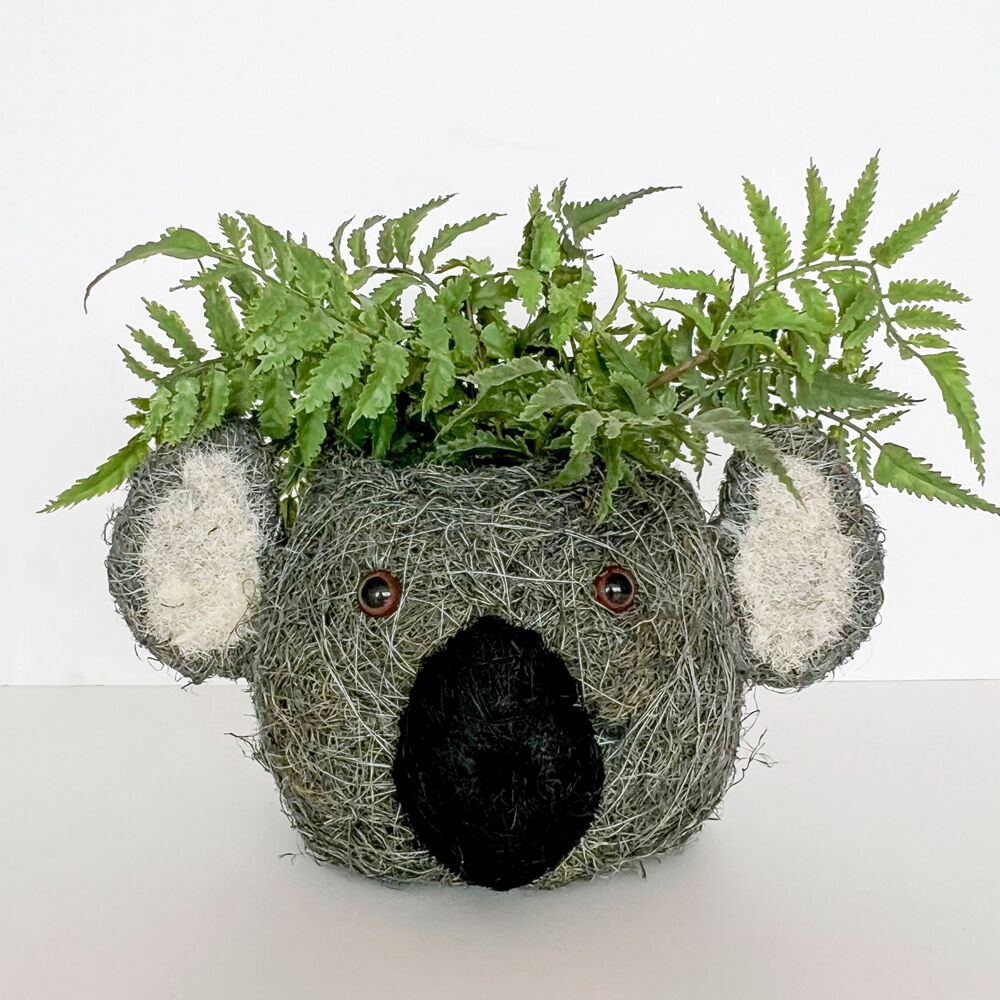 Urban Husk Koala Coconut Fibre Planter Pot 27x16cm Grey (2 Pack) — image 3