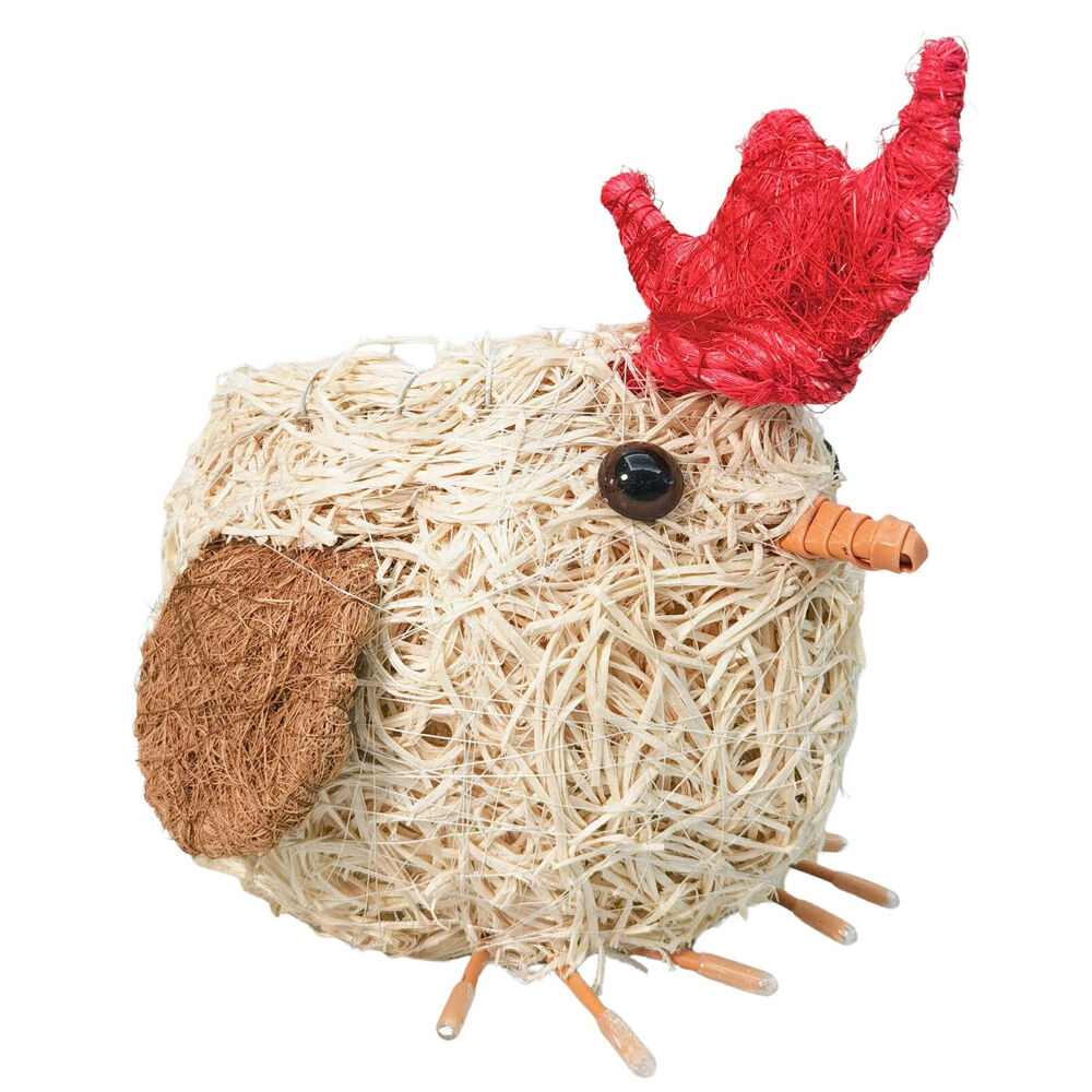 Urban 18x15cm White Coconut Fibre Husk Chicken Outdoor Planter Pot