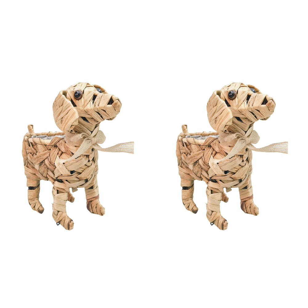 Urban Coconut Fibre Woven Dog Outdoor Planter Pot 29cm Natural (2 Pack)