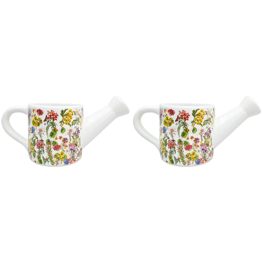 Urban Ceramic Botanicals Watering Can Outdoor Planter Pot 13x25cm Green (2 Pack)