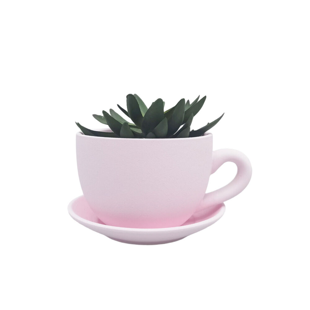 Urban 19x10cm Ceramic Rendered Teacup Outdoor Planter Pot — image 2