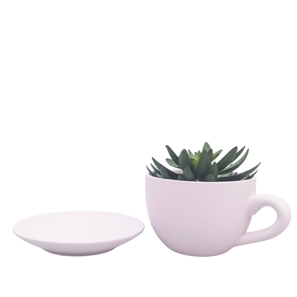 Urban 19x10cm Ceramic Rendered Teacup Outdoor Planter Pot — image 3