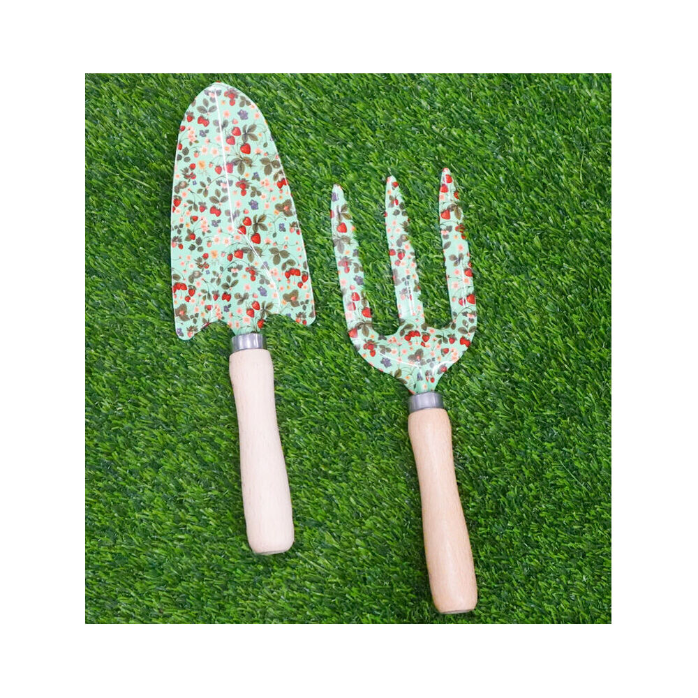 Urban Metal/Timber Strawberry Field Gardening Tools Set 29cm Green (2 Pieces) — image 2