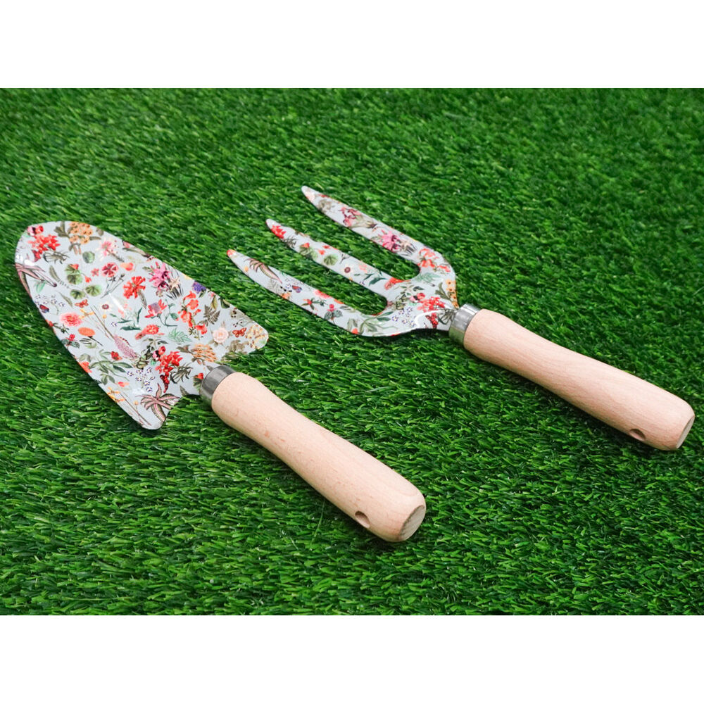Urban Metal/Timber Botanicals Gardening Tools Set 29cm Blue (2 Pieces) — image 2