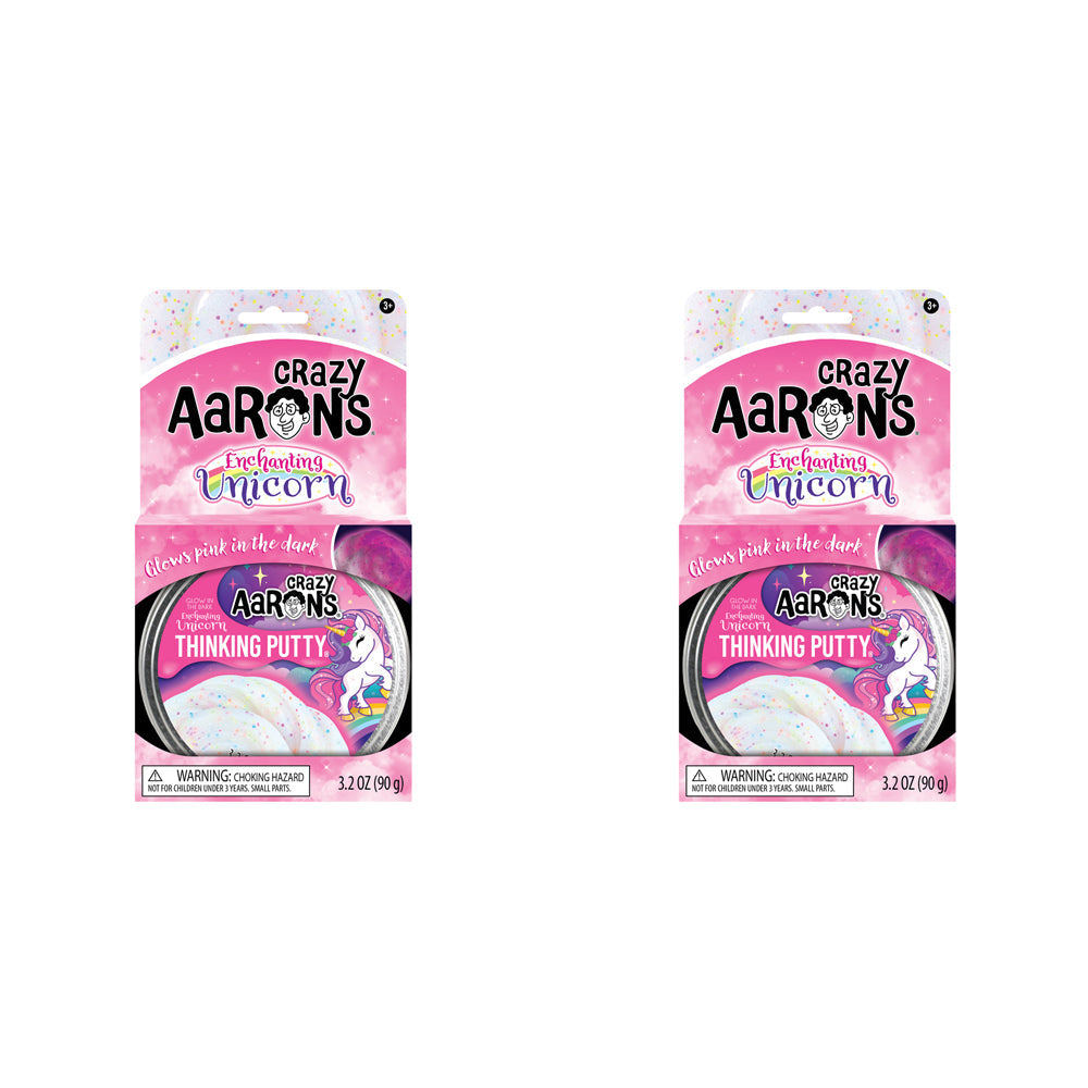 Crazy Aarons Thinking Putty Enchanting Unicorn Glowbrights Kids Toy 10cm 3y+ (2 Pack)