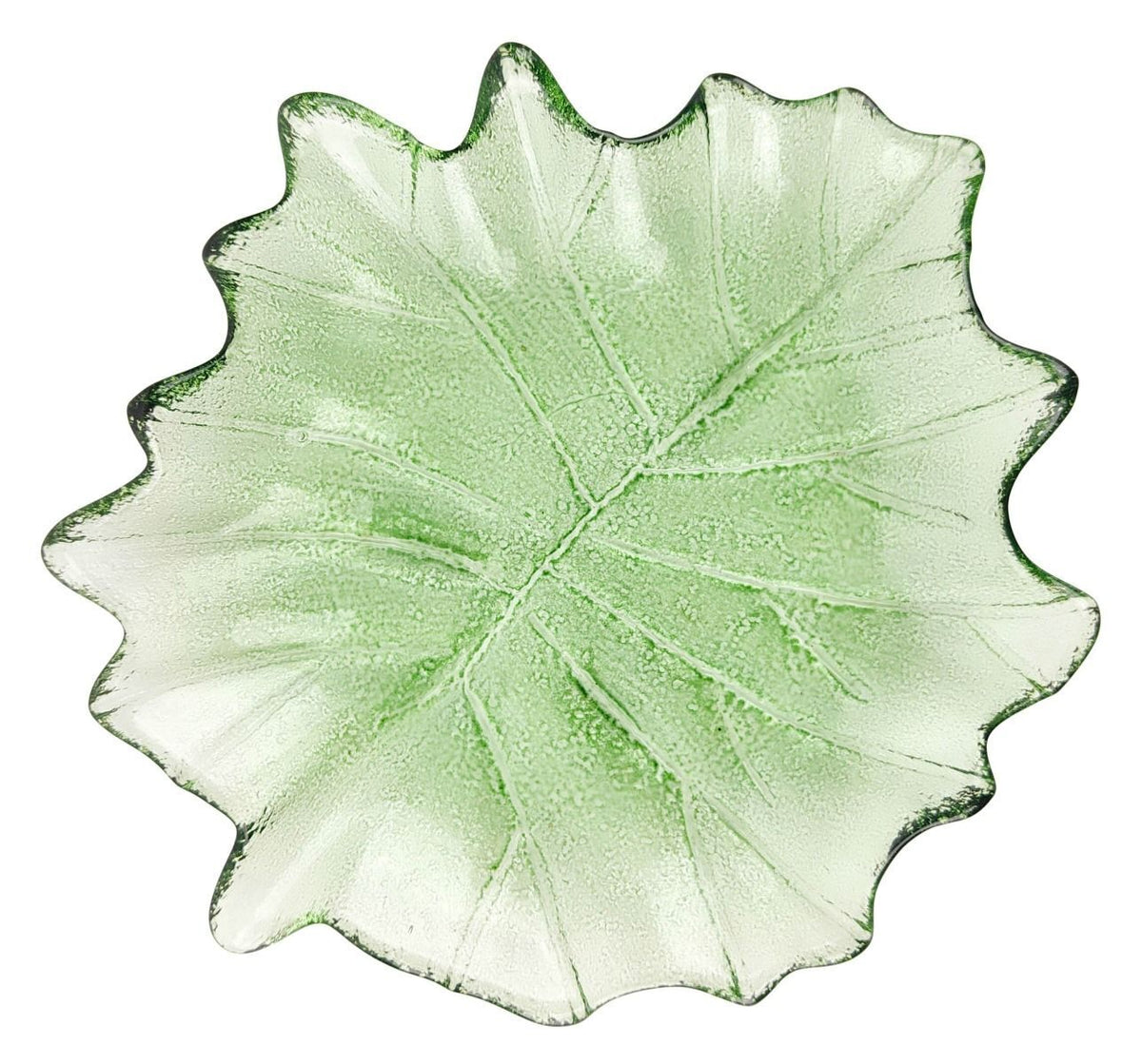 Urban Tommy 18.5cm Glass Leaf Dish Home/Room Tabletop Decorative Plate Sage