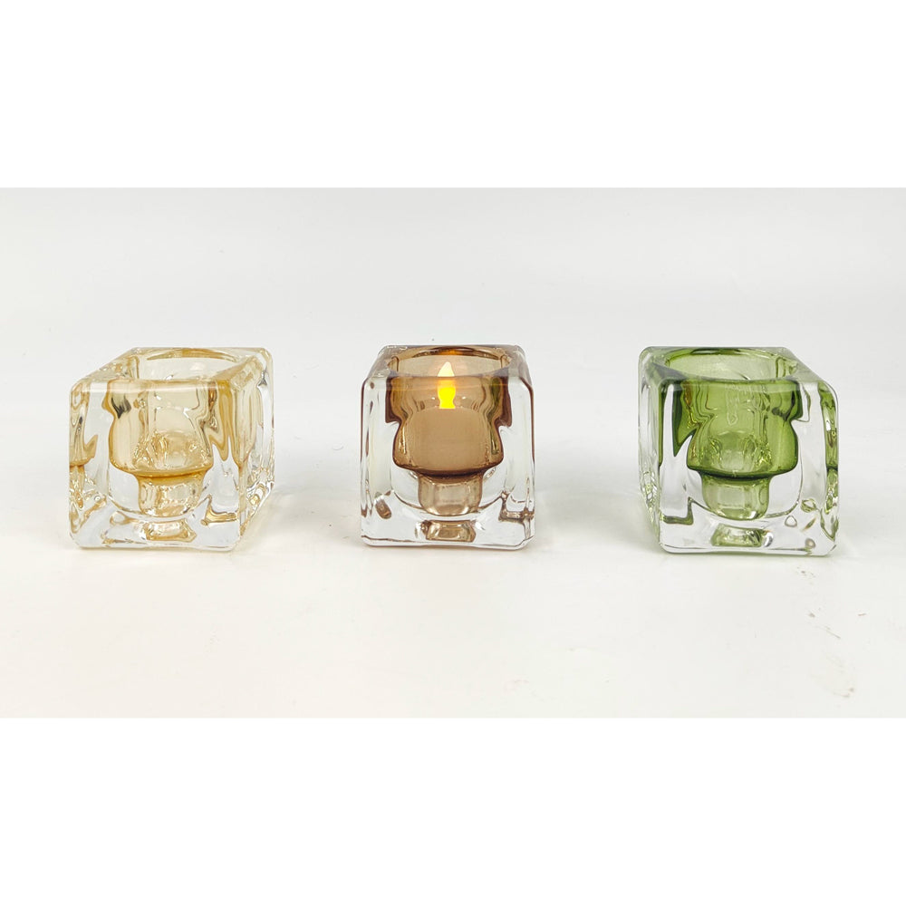 Urban Tommy 5.5cm Glass Tealight/Tapered Candle Holder Storage Home Decor Sage — image 2