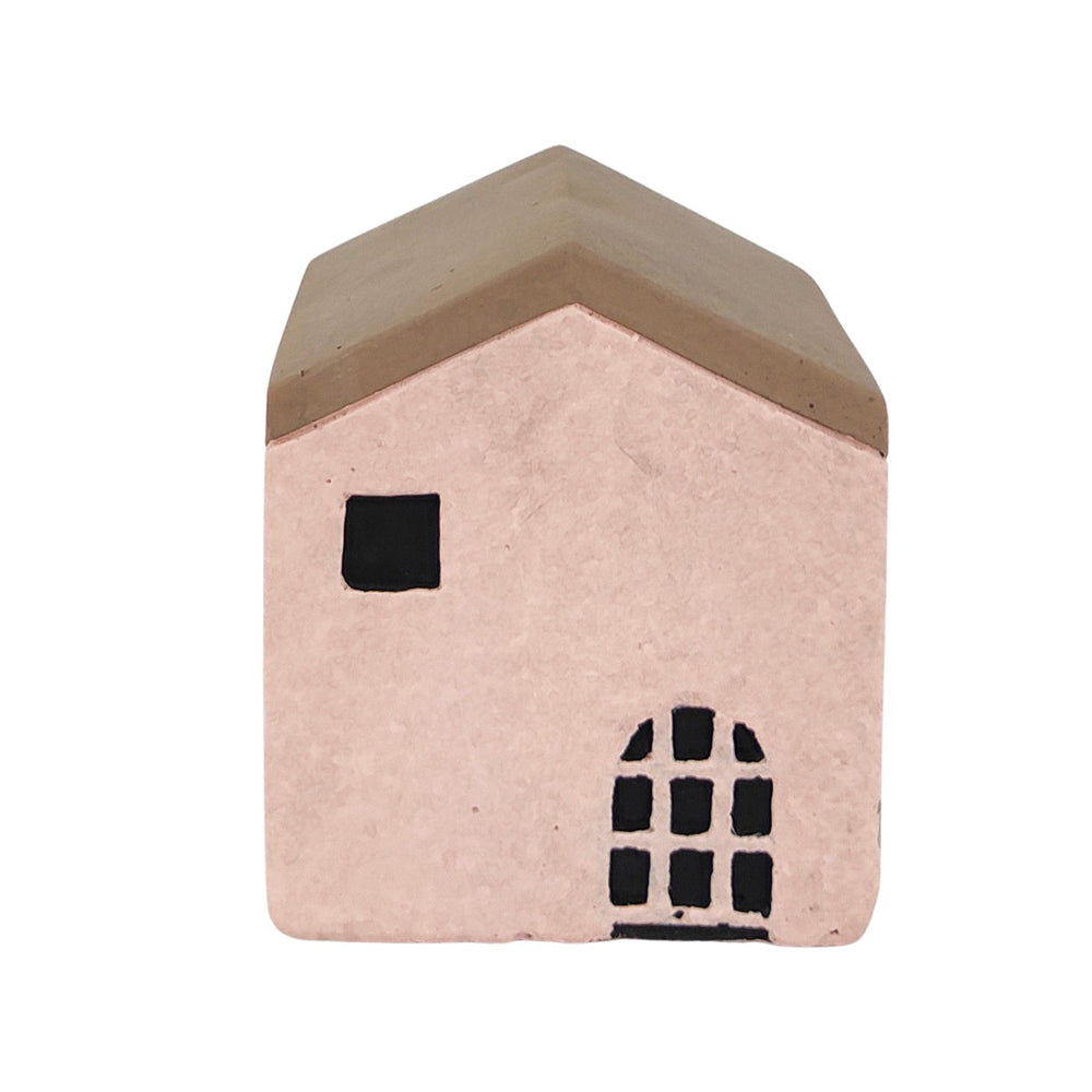 Urban Jonah House 8cm Concrete Ornament Home Decor Statue Display Medium Pink