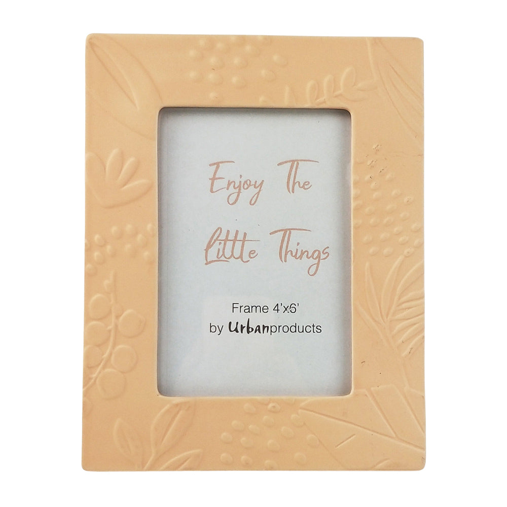 Urban Caprice Foliage 4x6" Photo Frame w Stand Home Decor Picture Display — Blush