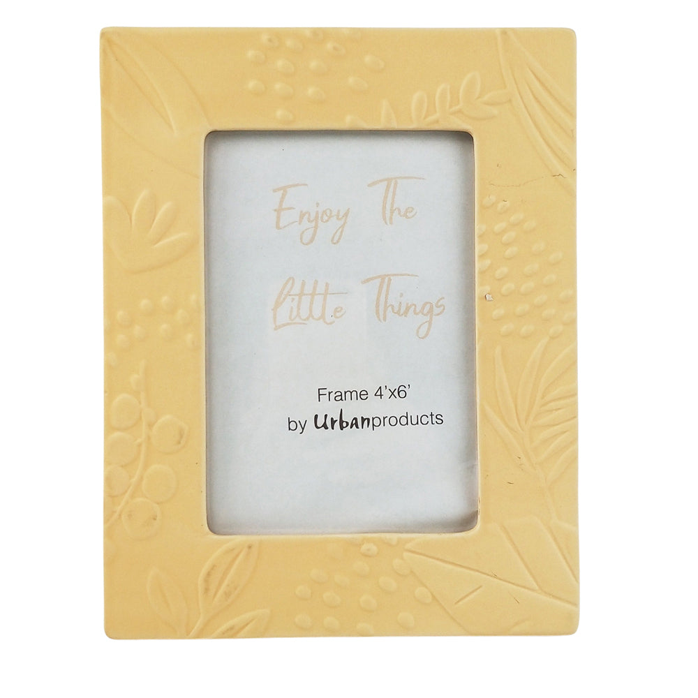 Urban Caprice Foliage 4x6" Photo Frame w Stand Home Decor Picture Display — Sand