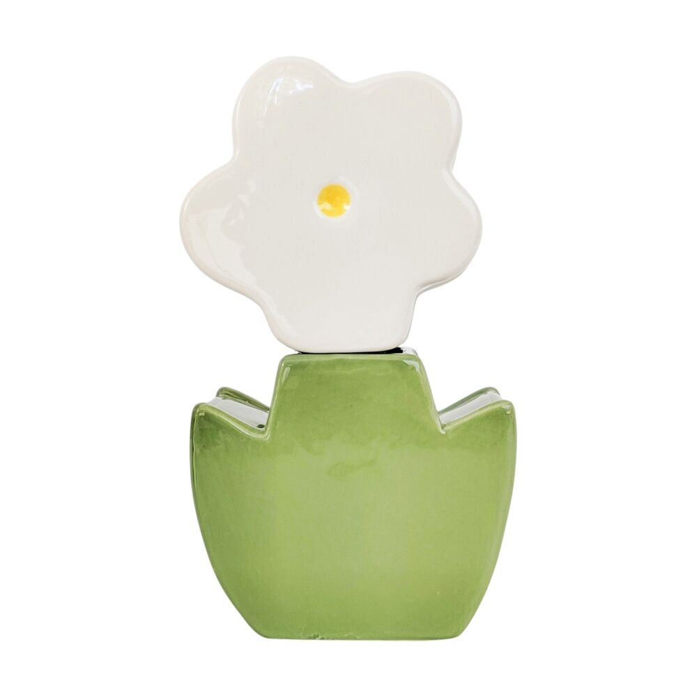 Urban Products Alice Flower Themed Double Vase White Green Home decor 24cm