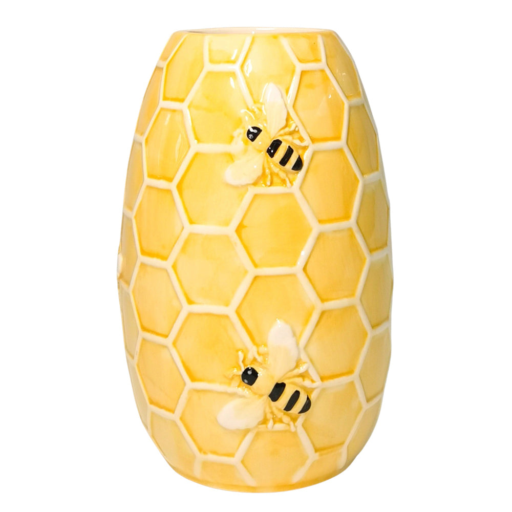 Urban Bee Hive Flower Vase Ceramic Yellow 17cm Decorative Shelf Home Decor