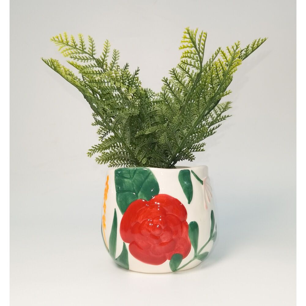 Urban Dahlia Floral Planter Colourful Small Decorative Garden Decor 11cm — image 2