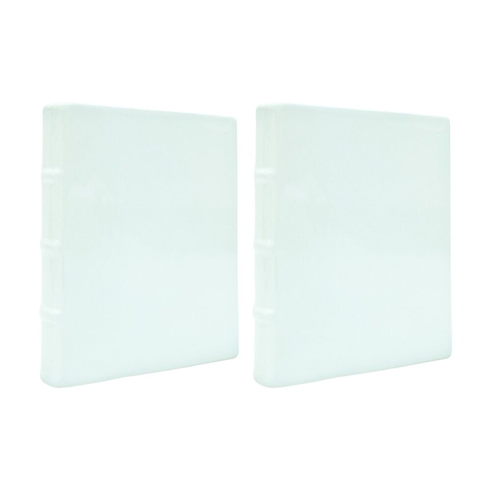 Urban Book Flower Vase White 21cm Decorative Home Kitchen/Lounge Decor (2 Pack)