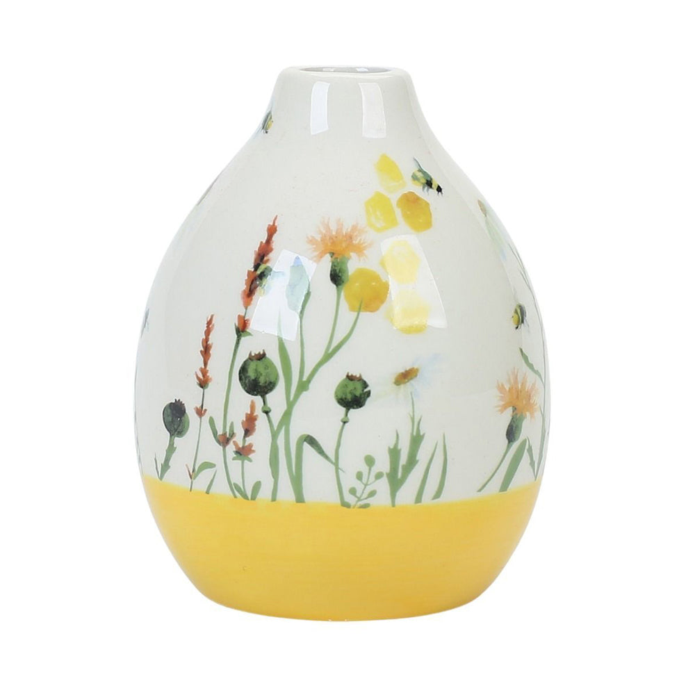 Urban Bee Meadow Flower Vase Ceramic Yellow 13cm Decorative Home Decor