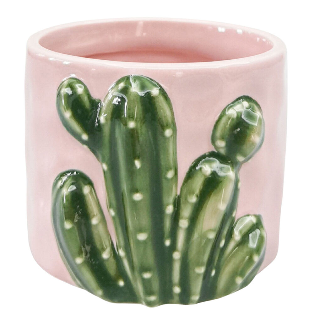 Urban 9x10cm Pink/Green Ceramic Cactus Outdoor Garden Planter Pot