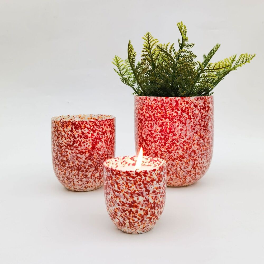 Urban Speckle Planter Pink Red 11cm Home Decorative Outdoor Garden Decor — image 2
