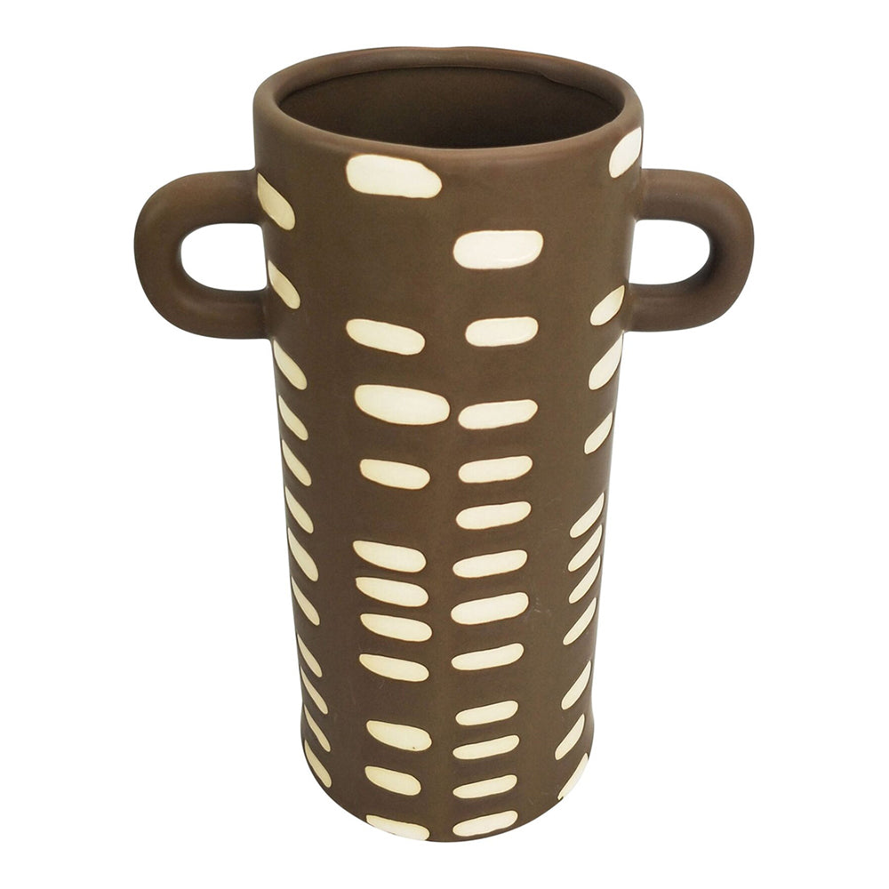 Urban Lydia 22cm Ceramic Plant/Flower Vase Home Decorative Display Pot Mocha