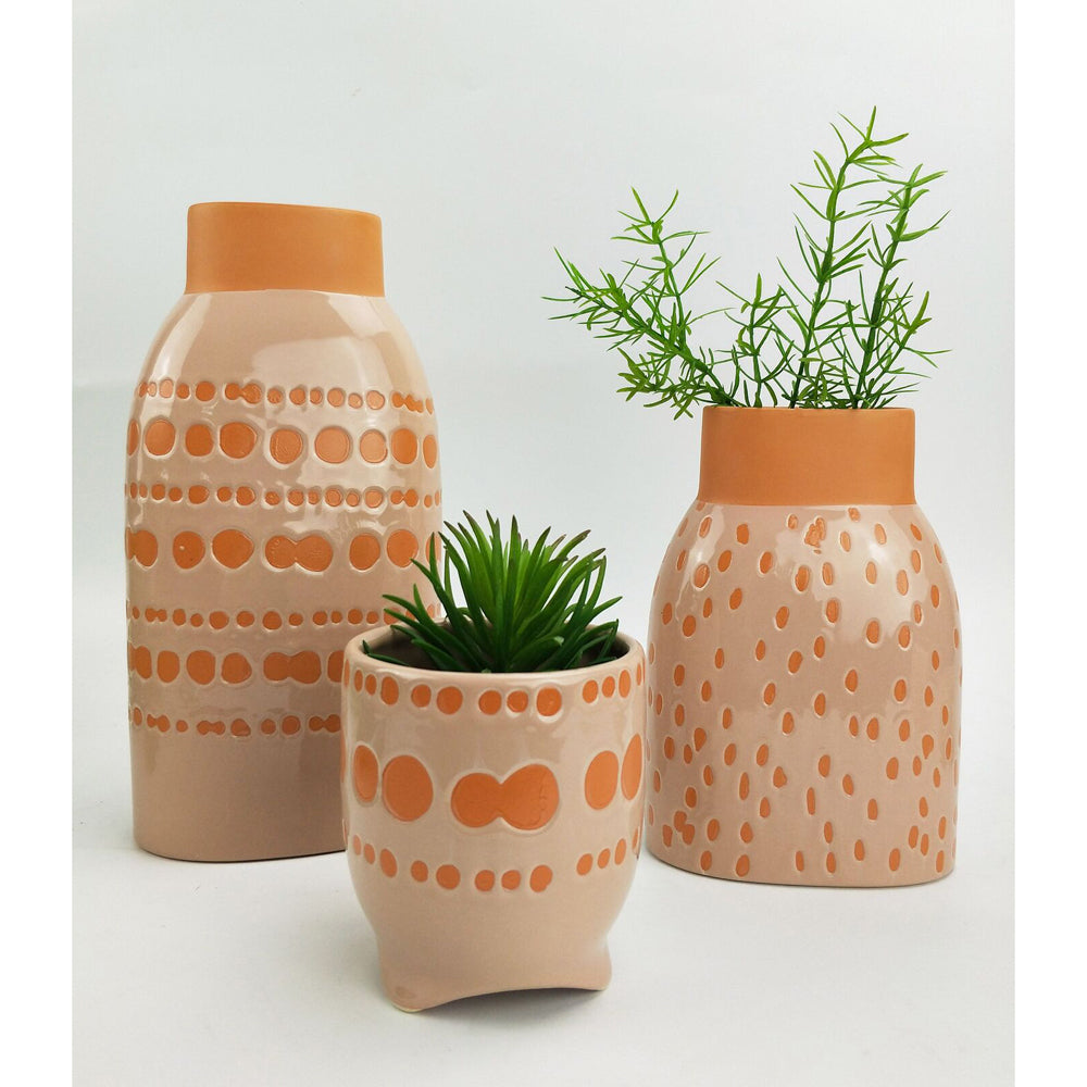 Urban Remy 26cm Ceramic Plant/Flower Vase Home Decor Display Pot Medium Sherbet — image 2