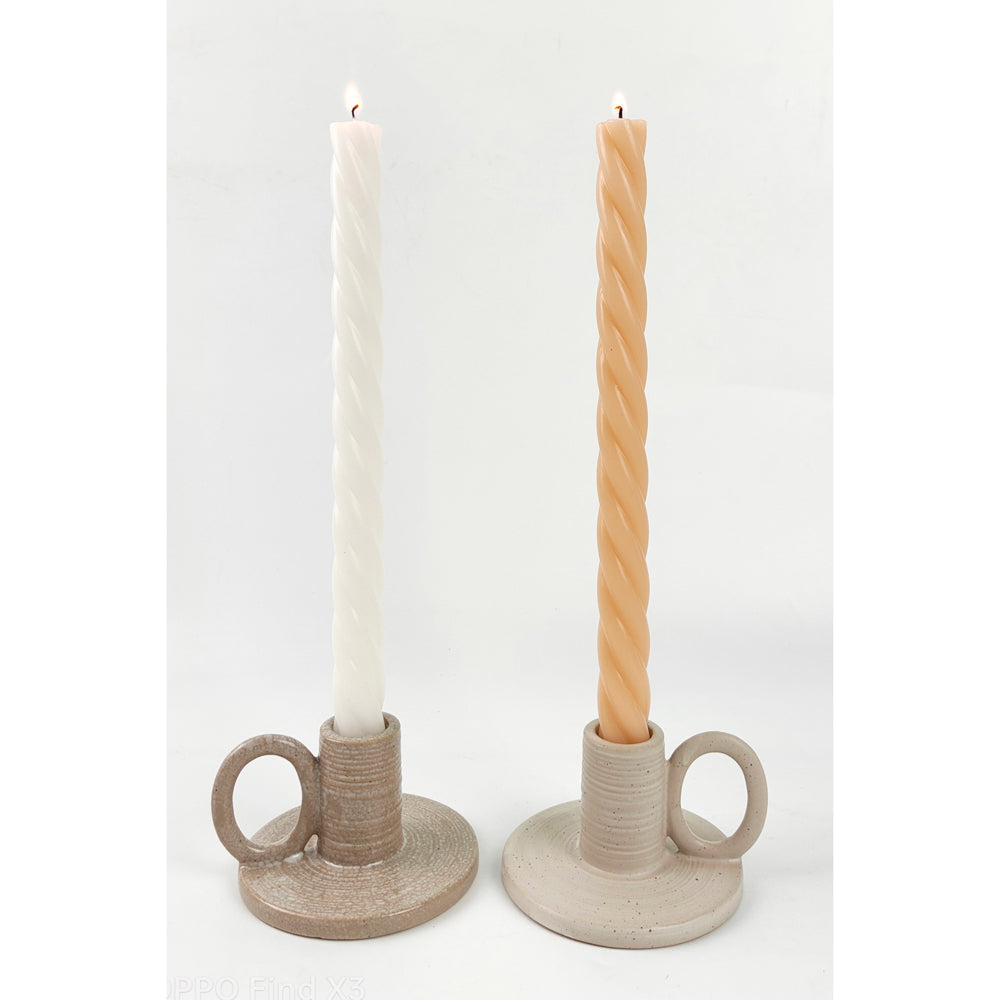 Urban 25.5cm Swirl Pillar Vanilla Scented Candle Home Fragrance Cream/Hone (2 Pieces) — image 2
