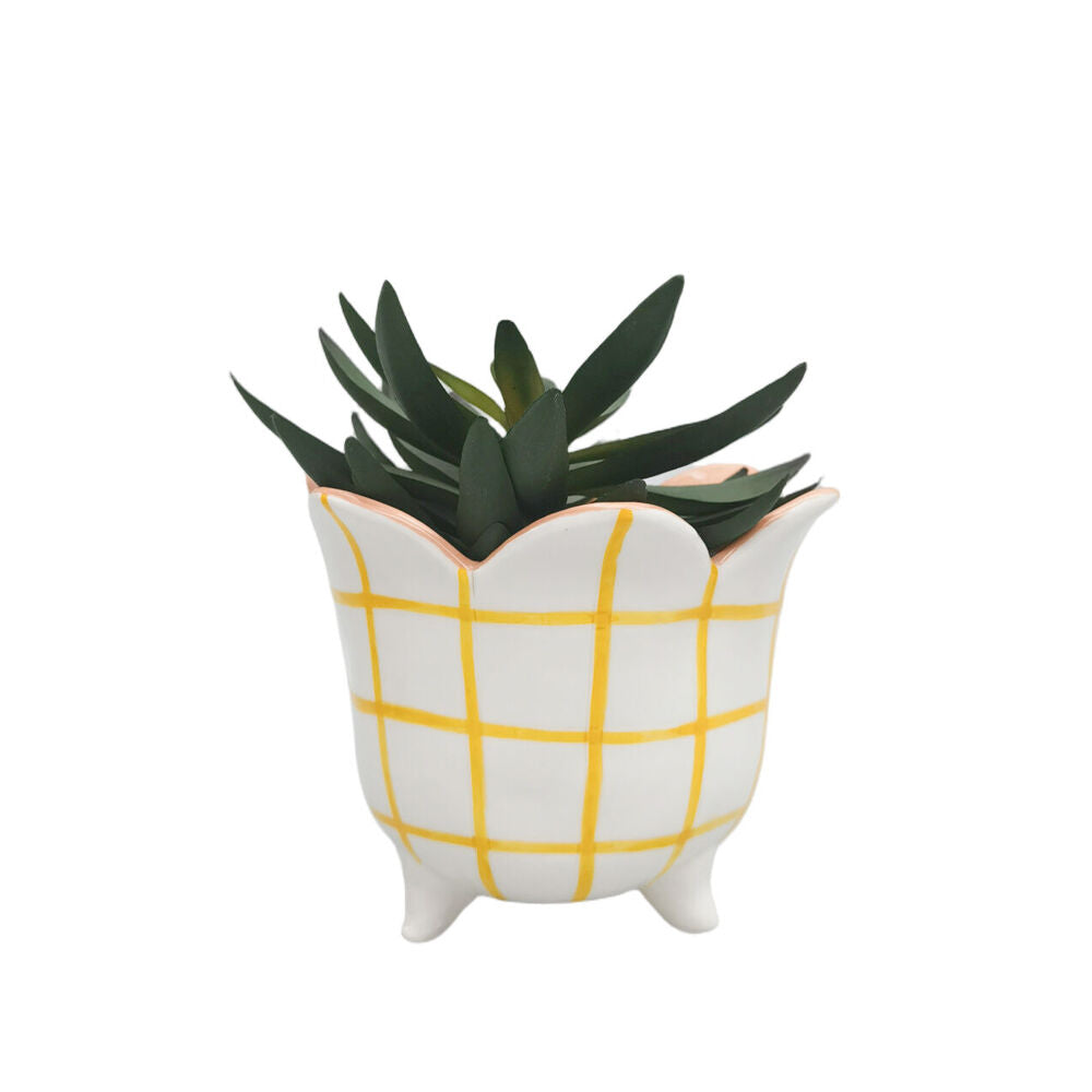 Urban 15x13cm Peach/Yellow Ceramic Halcyon Outdoor Planter Pot — image 3