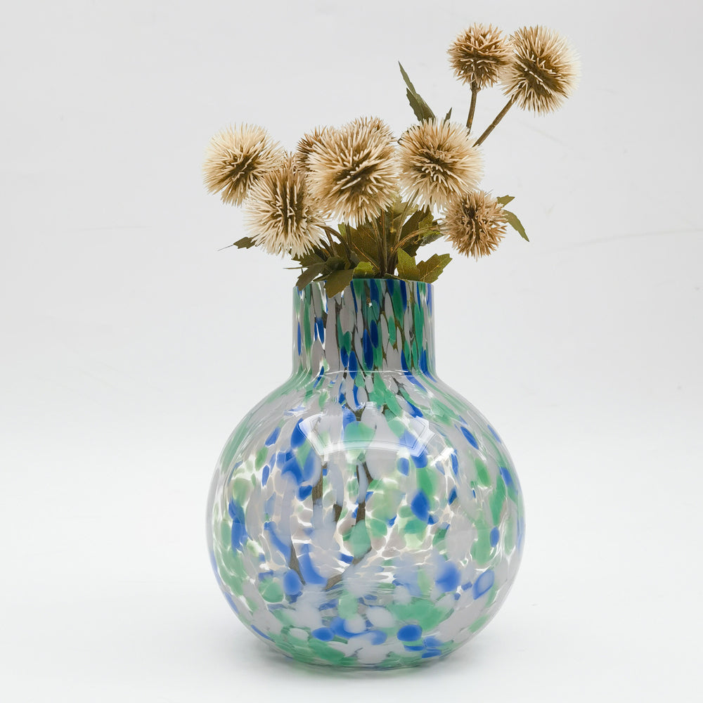 Urban Jaslyn Speckle Glass Flower Vase Green Blue Decorative Home Decor (2 Pack) — image 2