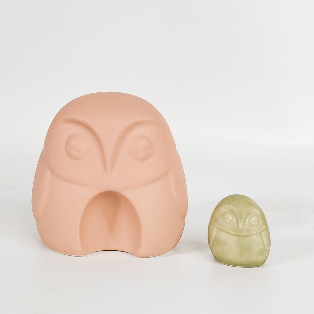 Urban Products Family Nesting Owl Ornament Home Shelf Room Decor Bisque 11cm — image 2