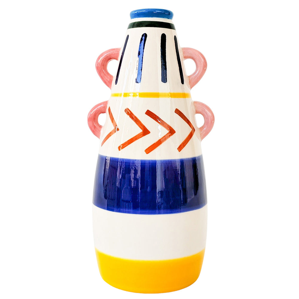 Urban Products Harlequin Squat Home Decor Decorative Flower Vase Colourful 21cm