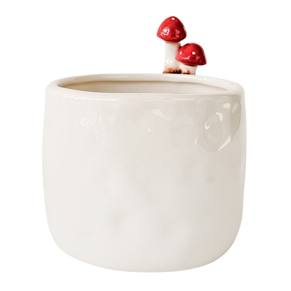 Urban Products Toadstool Home Fragrance Decor Ceramic Planter White 13cm