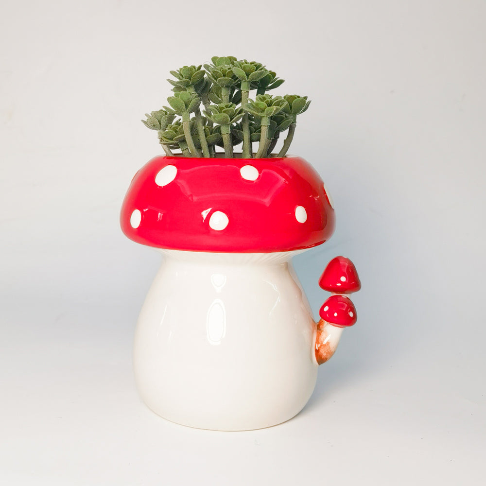 Urban Toadstool with Toadstools Planter Pot White Decorative Garden Decor (3 Pack) — image 3