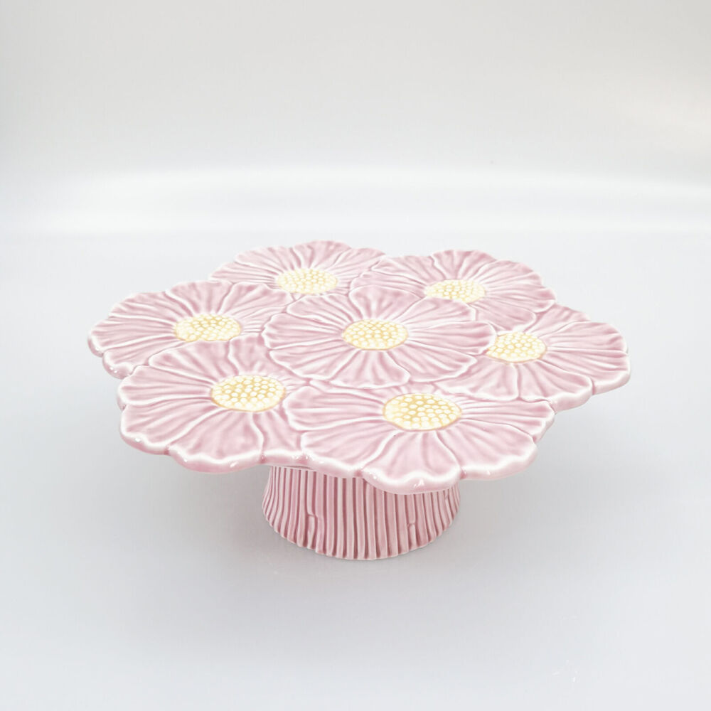 Urban 26x10cm Ceramic Flower Round Footed Cake Display Stand — image 2