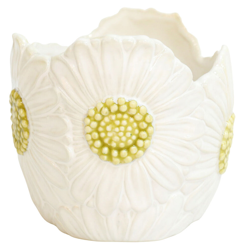 Urban Ceramic Flower Outdoor Garden Planter Pot 12x14cm White (2 Pack) — image 2