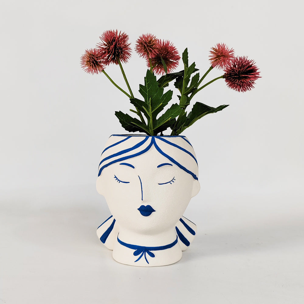 Urban Products Santorini Girl Home Decor Porcelain Flower Vase White 12cm — image 2