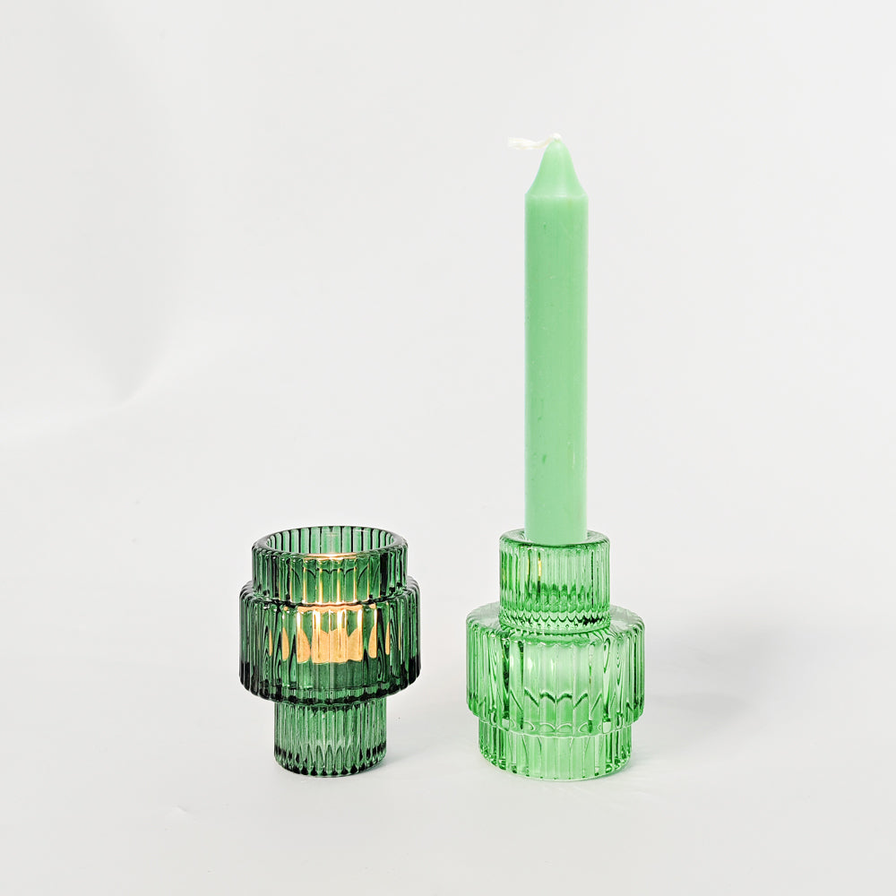 Urban Products Kinkora Home Decor Decorative Glass Candle Holder Green 10cm — image 2