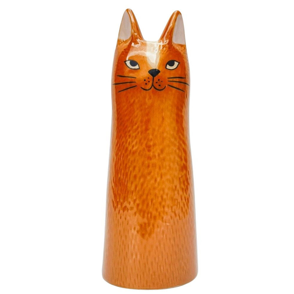 Urban Bailey Cat Flower/Plant Vase Ceramic Tabletop Home Decor 23x9cm Orange