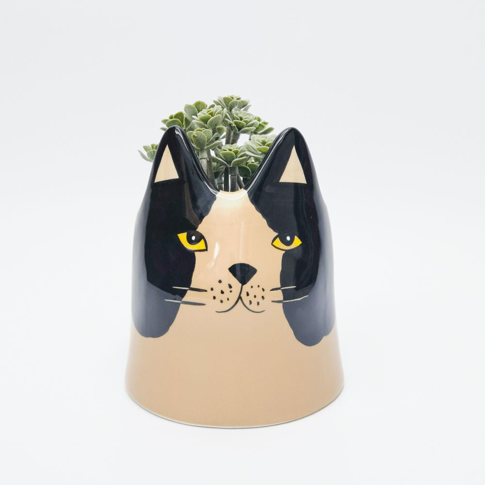 Urban Bailey Cat Ceramic Planter Flower/Plant Pot Home Decor 14cm Black/White — image 2