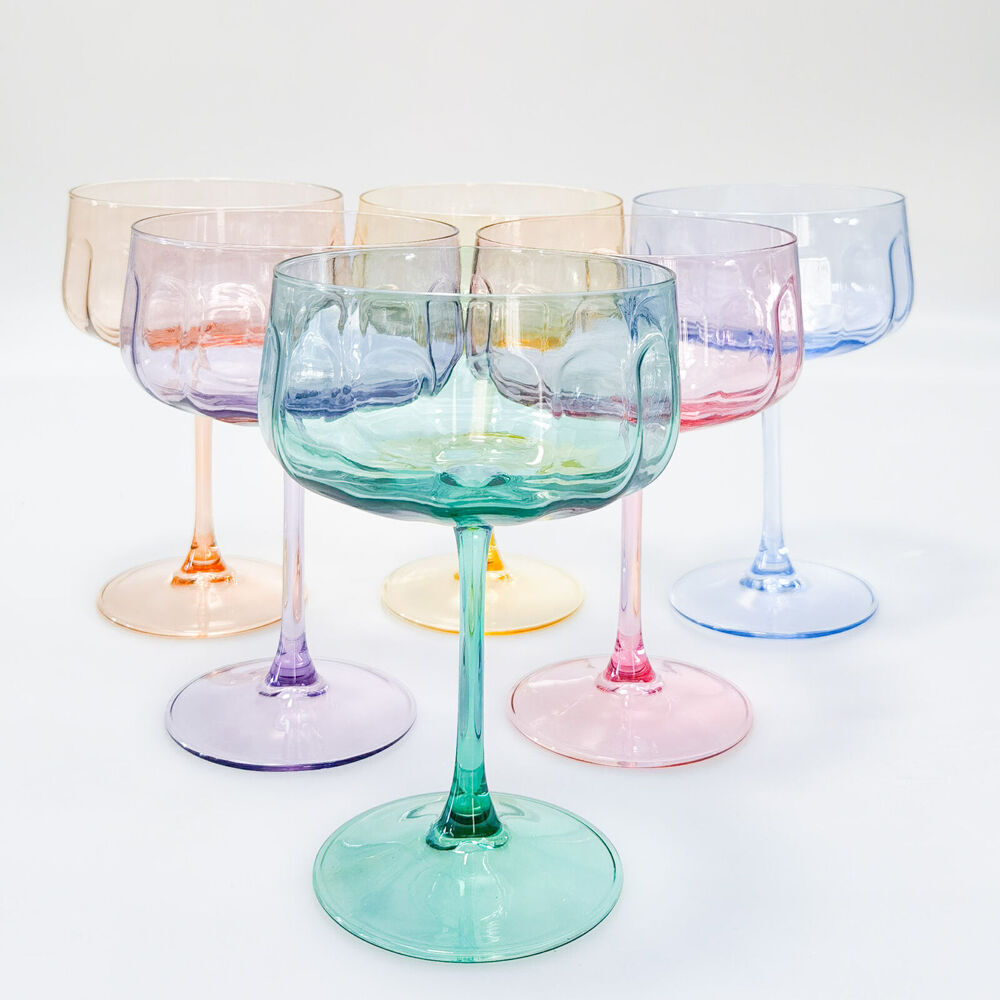Urban Tillie Coupe Champagne Cocktail Drinking Glass 365ml 16cm Green (6 Pack) — image 3