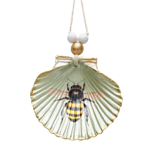 Urban Bee Shell Hanging Ornament Home/Porch Room Decorative Display Sage 19cm